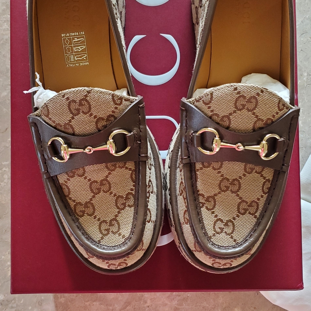 Gucci Tan Leather Interior Slip-On Loafers - Picture 3 of 7